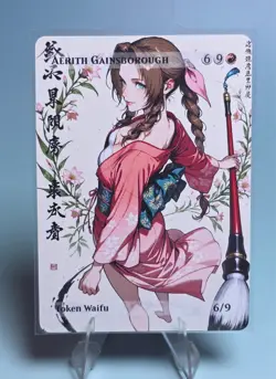 Aerith, Waifu the Gathering, Custom Anime Waifu Final Fantasy Trading Card - Image 3