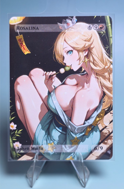 Rosalina Waifu the Gathering, Custom Anime Waifu Super Mario Trading Card - Image 1