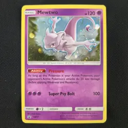 HAND SWIRL DOUBLE ORB 🌀💫 Mewtwo SM77 Holo Black Star Cosmos Promo Pokemon Card - Image 4