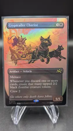 MTG Cryptcaller Chariot BORDERLESS FOIL Aetherdrift 0306 NM - Image 1