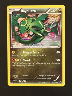 Rayquaza Pokemon Card, 93/113 Legendary Treasures, Holo, Rare NM/LP+ - Image 1