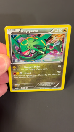 Rayquaza Pokemon Card, 93/113 Legendary Treasures, Holo, Rare NM/LP+ - Image 2
