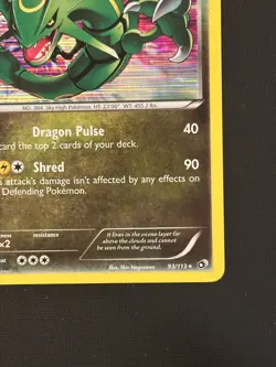 Rayquaza Pokemon Card, 93/113 Legendary Treasures, Holo, Rare NM/LP+ - Image 4