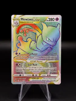 Pokemon TCG Mewtwo VSTAR 079/078 Rainbow Full Art Holo Ultra Rare Pokemon Go NM - Image 1