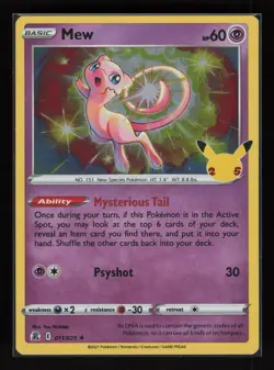 Mew 011/025 Holo Rare Celebrations Pokemon Near Mint - 003 - Image 1