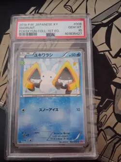 2016 POKEMON JPN XY POKEKYUN COLL 1ST ED #008 SNORUNT PSA 10 - Image 1