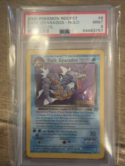 2000 Pokemon Team Rocket Dark Gyarados (Prerelease) 08/82 Wotc Promo Holo PSA 9 - Image 1
