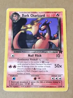 Pokemon Dark Charizard Team Rocket Rare 21/82 NM English WOTC - Image 2