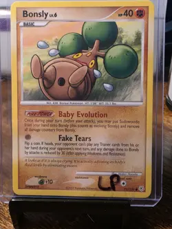 1x Lp Pokemon Bonsly Diamond and Pearl 71/130 Regular Common Card English 2007 - Image 3