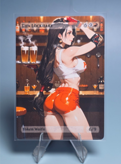 Tifa Lockhart Waifu the Gathering, Custom Anime Waifu Final Fantasy Trading Card - Image 1