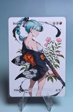 Bulma, Waifu the Gathering, Custom Anime Dragon Ball Trading Card - Image 1