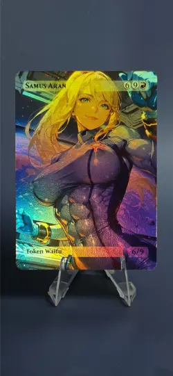 Samus Aran, Waifu the Gathering, Custom Anime Metroid Trading Card - Image 3