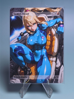Samus Aran Waifu the Gathering, Custom Anime Waifu Metroid Trading Card - Image 1
