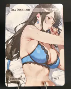 Tifa Lockhart Waifu the Gathering, Custom Anime Waifu Final Fantasy Trading Card - Image 1