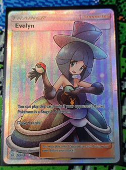 Evelyn Team Up 175/181 Pokemon TCG Card - Ultra Rare Sun & Moon Full Art SM Holo - Image 1