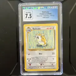 Raticate #40 English 2000 Pokemon Base Set Unlimited CGC Near Mint 7.5 Vintage - Image 1