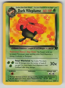 Dark Vileplume 30/82 Team Rocket Pokemon LP - Image 1