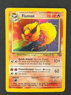 Flareon 3/64 Holo Rare - Jungle Set - WOTC 2000 - Vintage Pokemon Card - Image 1