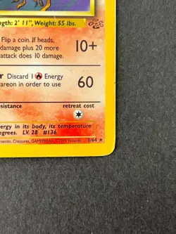 Flareon 3/64 Holo Rare - Jungle Set - WOTC 2000 - Vintage Pokemon Card - Image 4