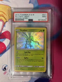 SCYTHER -2019 POKEMON SUN & MOON HIDDEN FATES -HOLO PSA9 - Image 1
