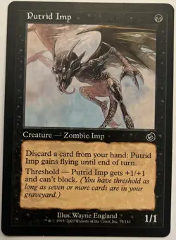 Putrid Imp 77/143 Torment 2002 Magic The Gathering MTG LP NM - Image 1