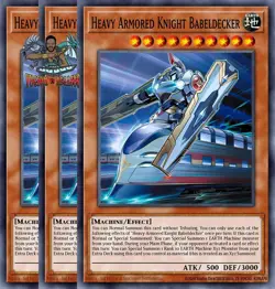 Yugioh! 3x Heavy Armored Knight Babeldecker BLZD-EN006 Super Rare 1st Ed NM - Image 1