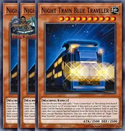 Yugioh! 3x Night Train Blue Traveler BLZD-EN007 Super Rare 1st Ed NM - Image 1