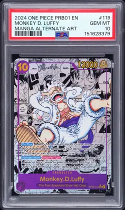 Monkey.D.Luffy PSA 10 - OP05-119 - Manga - Premium Booster - PRB-01 - One Piece - Image 1