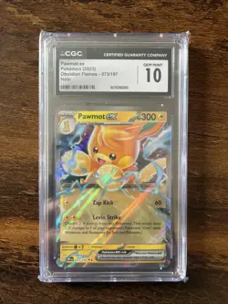 Pokemon Pawmot EX Double Rare Holo Obsidian Flames 073/197 Graded CGC 10 - Image 1