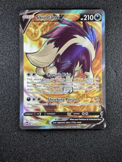 Skuntank V 180/195 Pokemon Silver Tempest Sword & Shield Full Art Card NM/M * - Image 1