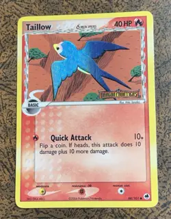 Taillow 66/101 Dragon Frontiers (Stamped) Common Reverse Holo Pokemon Card. - Image 1