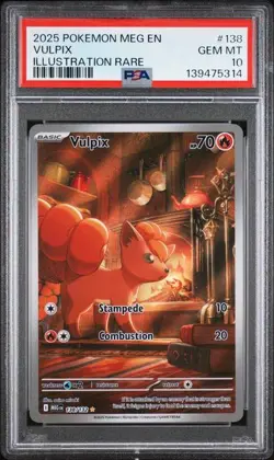 PSA 10 Vulpix #138/132 Illustration Rare - Mega Evolution Pokemon TCG Card - Image 1