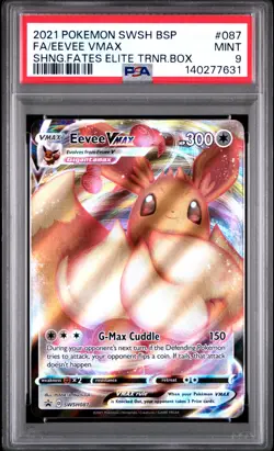 2021 POKEMON SWSH BLACK STAR PROMO #087 FA/EEVEE VMAX PSA 9 - Image 1