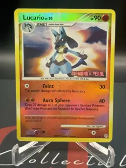 2007 Pokemon Lucario 6/130 Reverse Holo Stamped Diamond Pearl Burger King Promos - Image 1