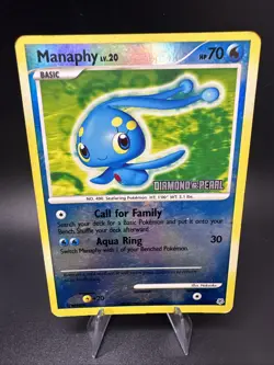 Manaphy 9/130 - Stamped Reverse Holo Rare - 2007 Diamond & Pearl Pokemon TCG- MP - Image 1