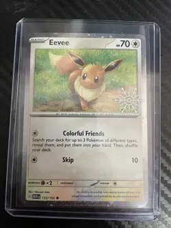 Eevee 133/165 Pokemon Holiday Calendar 2025 Festive Stamp Snowflake NM - Image 1