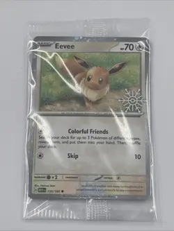 Eevee 133/165 Pokemon TCG: Sealed 2025 Holiday Calendar Snowflake Stamp Promo - Image 1