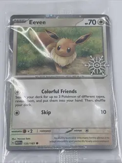 Eevee 133/165 Pokemon TCG: Sealed 2025 Holiday Calendar Snowflake Stamp Promo - Image 2