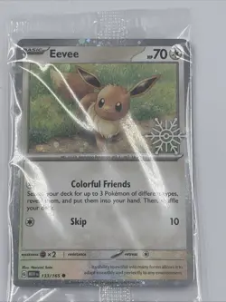 Eevee 133/165 Pokemon TCG: Sealed 2025 Holiday Calendar Snowflake Stamp Promo - Image 3