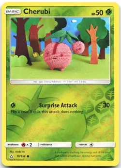 Cherubi 10/156 Common Ultra Prism Pokemon Reverse Holo Lightly Played - Image 1