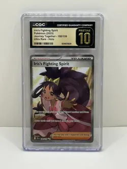 Pokemon Iris's Fighting Spirit #180/159 Journey Together English CGC PRISTINE 10 - Image 1