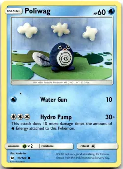 Pokemon Poliwag Base Set SM01 #30/149 Common LP BUY 2, 1 FREE! - Image 1