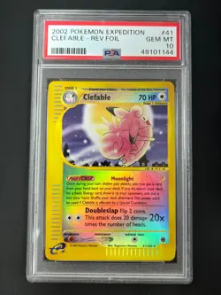 PSA 10 Reverse Holo Clefable #41 Expedition Rare Pokemon 2002 GEM MINT Pop 25 - Image 1