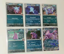 Pokemon Destined Rivals - Team Rocket Nidoran Line Set (6 Cards) Rev Holo/Ex - Image 2