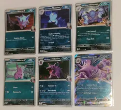 Pokemon Destined Rivals - Team Rocket Nidoran Line Set (6 Cards) Rev Holo/Ex - Image 3