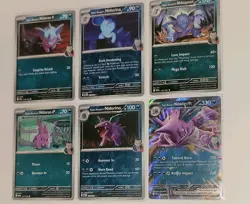 Pokemon Destined Rivals - Team Rocket Nidoran Line Set (6 Cards) Rev Holo/Ex - Image 4