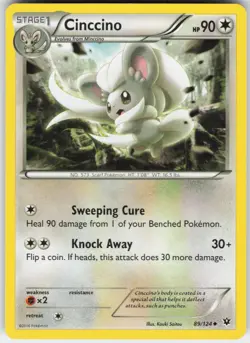 Cinccino 89/124 Uncommon Fates Collide Pokemon Lightly Played - Image 1