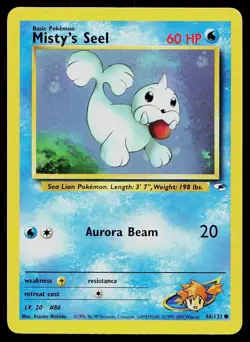 Pokemon Card Gym Heroes Misty's Seel 88/132 Unlimited Common - Image 1