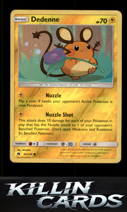 Reverse Holofoil Dedenne (84) 84/214 Pokemon Common SM - Lost Thunder Card LP - Image 1