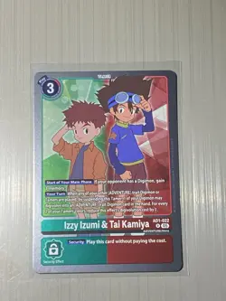 Digimon Card Game Izzy Izumi & Tai Kamiya Rare Advanced Generation AD1-022 - Image 1